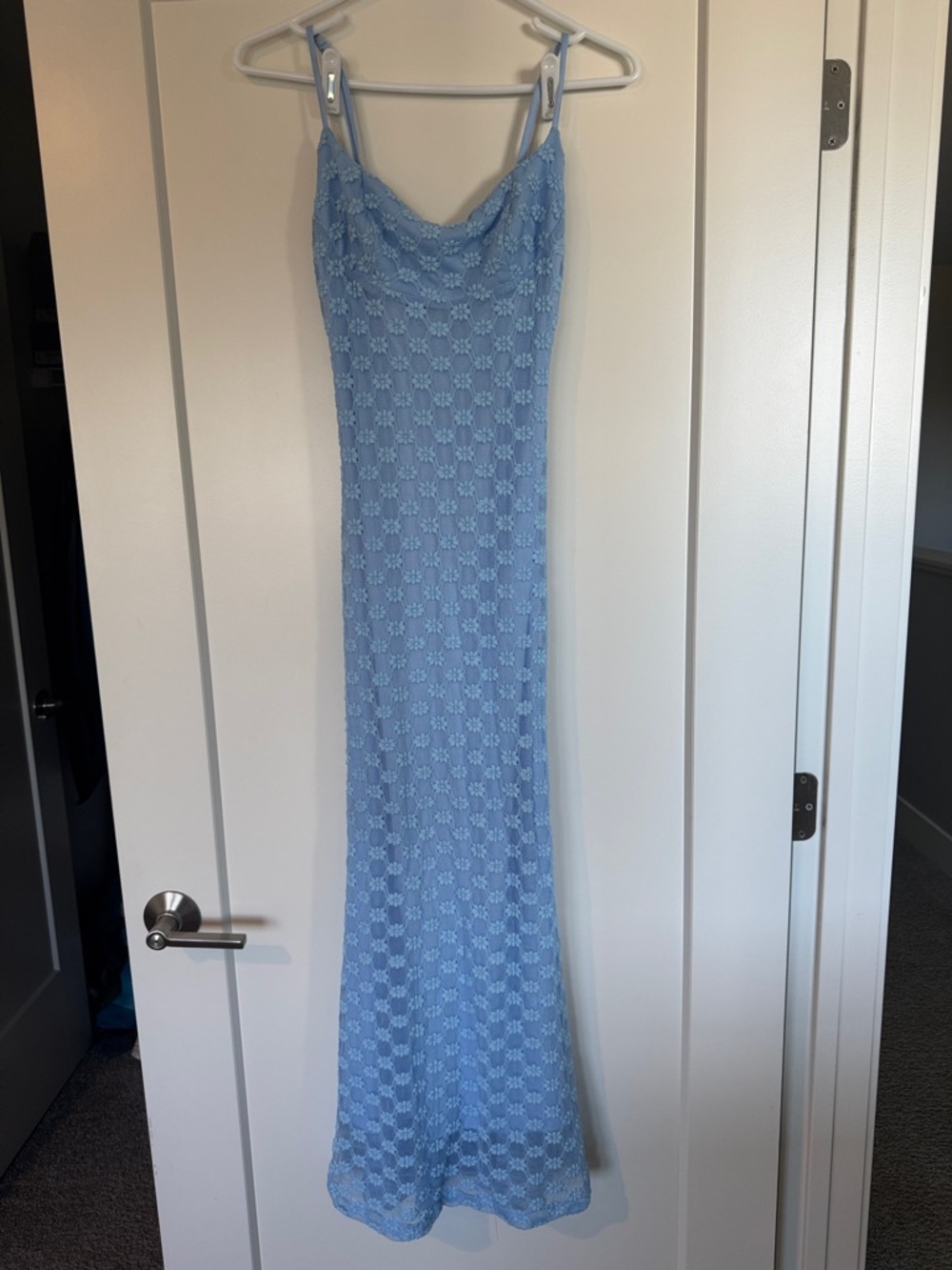 Bardot Adoni Mesh Midi Dress in Cornflower 4